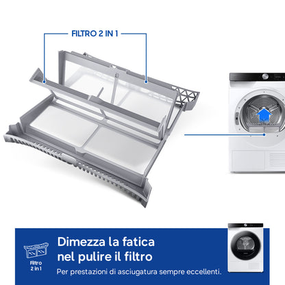 SAMSUNG BIANCO DV90DG6845LKU3 | ASCIUGATRICI | ASCIUGATRICI POMPA DI CALORE | ASCIUG. POMPA DI CALOR