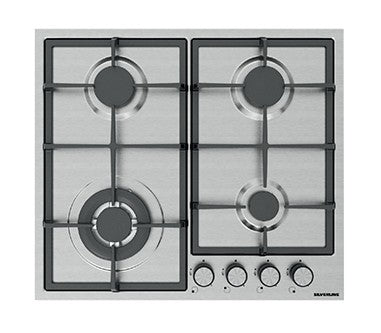 Silverline AS5443X01 | piani cottura  | gas-inox | 60 cm | inox |  | 4 fuochi, griglie in ghisa, com
