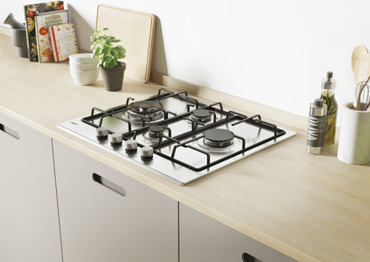 CANDY BI CHW6D4WX|33801968|Piano Gas da 60cm  inox;  Griglie in piattina; 4 fuochi diamond; doppia c