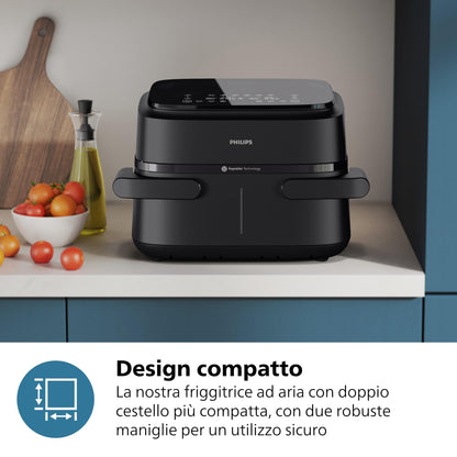 PHILIPS PED NA150 | CUCINA | COTTURA CIBI | FRIGGITRICI | FRIGGITRICE AD ARIA 2450W 2ZONE 3.55+3.55L