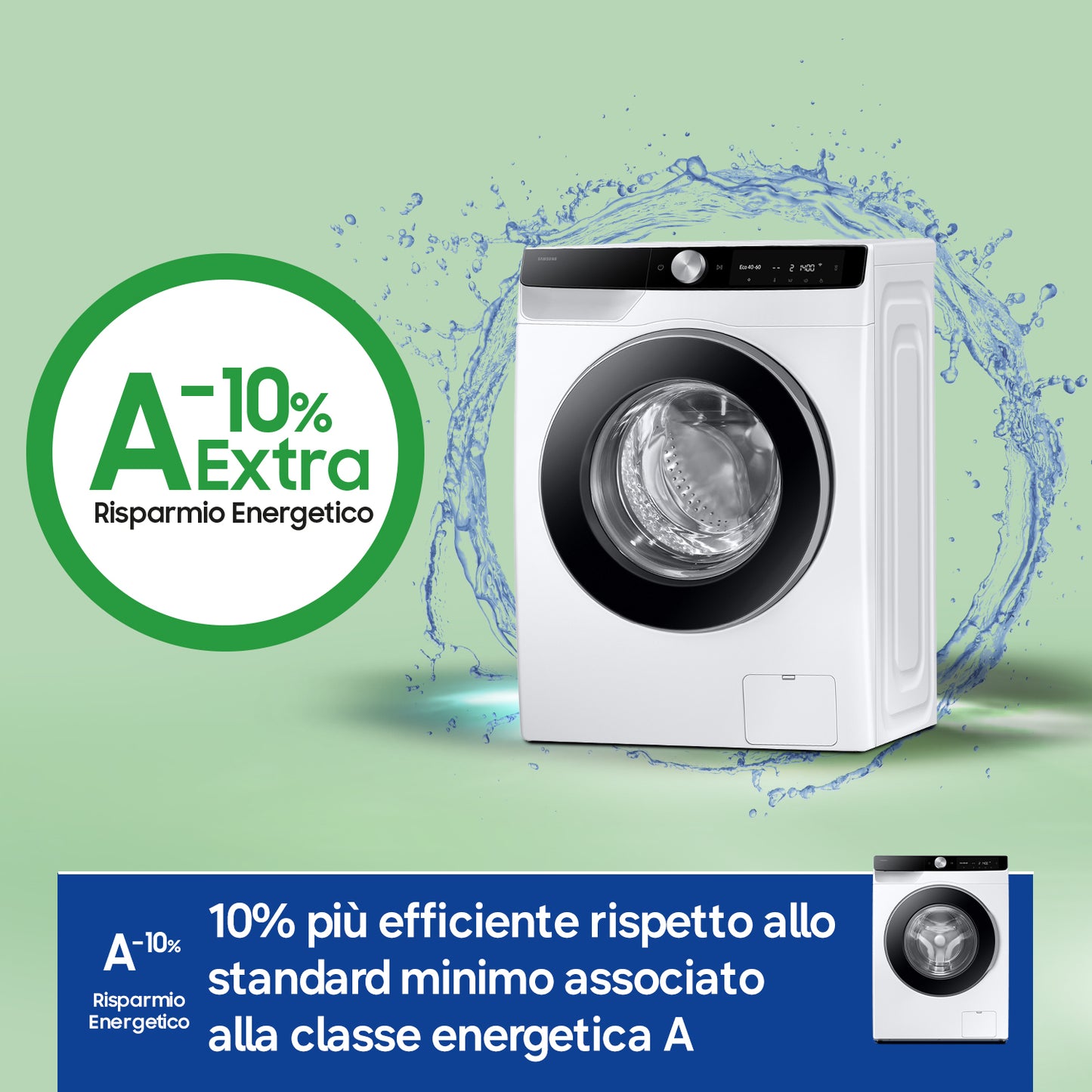 SAMSUNG BIANCO WW90DG6G94LKU3 | LAVATRICI | LAVATRICI PROFONDITA' RIDOTTA | LAV.SLIM FINO 48CM 8KG-O