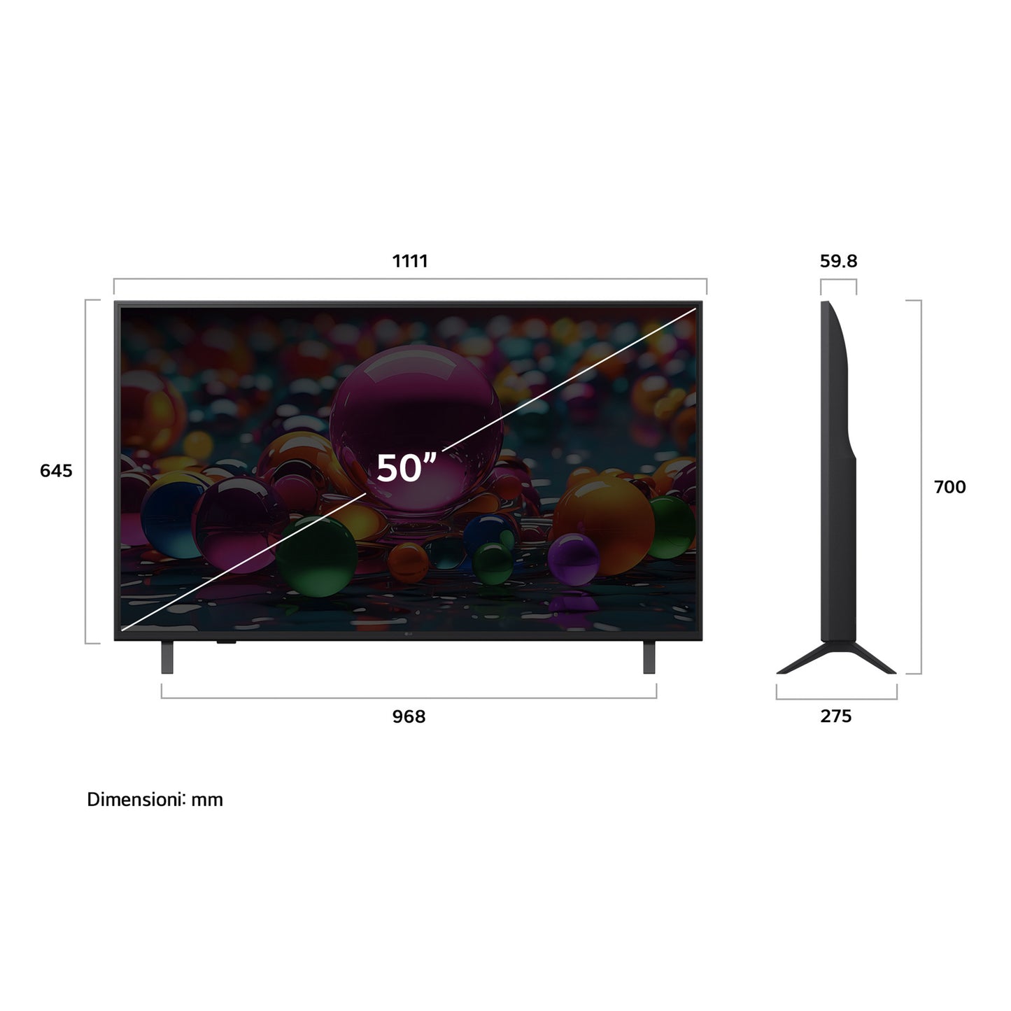 LG ELETTRONICA 50UA75006LA | TV | TV LED | TV LED 50"-55" | TV LED 50"UHD 4K DVBT2/S2 SMART WEBOS