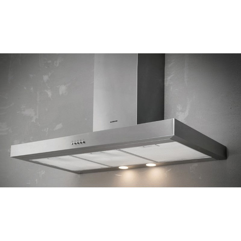 Silverline 3170.9.733.02 | cappe 3170 | parete | 90 cm | inox | C | 581m3/h, 3 velocita, comandi pus