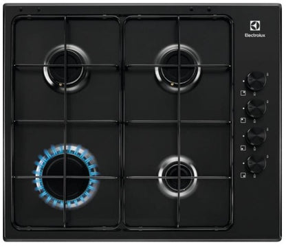 Electrolux BI   KGS6404B   | 60 cm - Slim - Comandi Laterali - 4 fuochi gas - Bruciatori Fiamma Pura