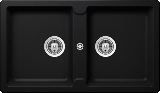 Schock TOLN200A84 | 2 VASCHE - PUNTA A TAZZA  DI SERIE | Cristadur | 860X500 | NERO PURO | Base 90 |