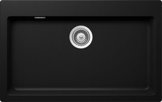 Schock SIGN100A84 | 1 VASCA  - PUNTA A TAZZA DI SERIE | Cristadur | 790x500 | NERO PURO | Base 80 | 