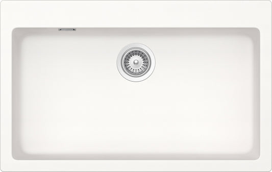 Schock SIGN100A99 | 1 VASCA  - PUNTA A TAZZA DI SERIE | Cristadur | 790x500 | BIANCO PURO | Base 80 