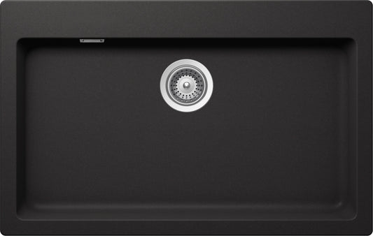 Schock PRIN100AP13 | 1 VASCA | Cristalite | 790x500 | NERO ASSOLUTO | Base 80 | VASCHE CON BANCO RUB