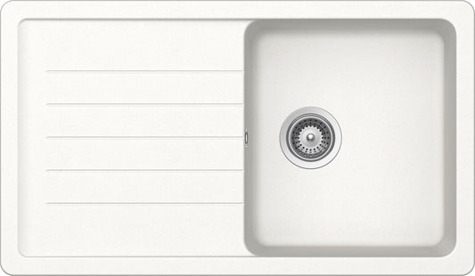 Schock ELED100A01 | 1 VASCA + GOCCIOLATOIO - REVERSIBILE | Cristalite | 860X500 | BIANCO ASSOLUTO | 