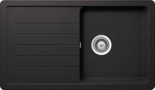 Schock ELED100A13 | 1 VASCA + GOCCIOLATOIO - REVERSIBILE | Cristalite | 860X500 | NERO ASSOLUTO | Ba