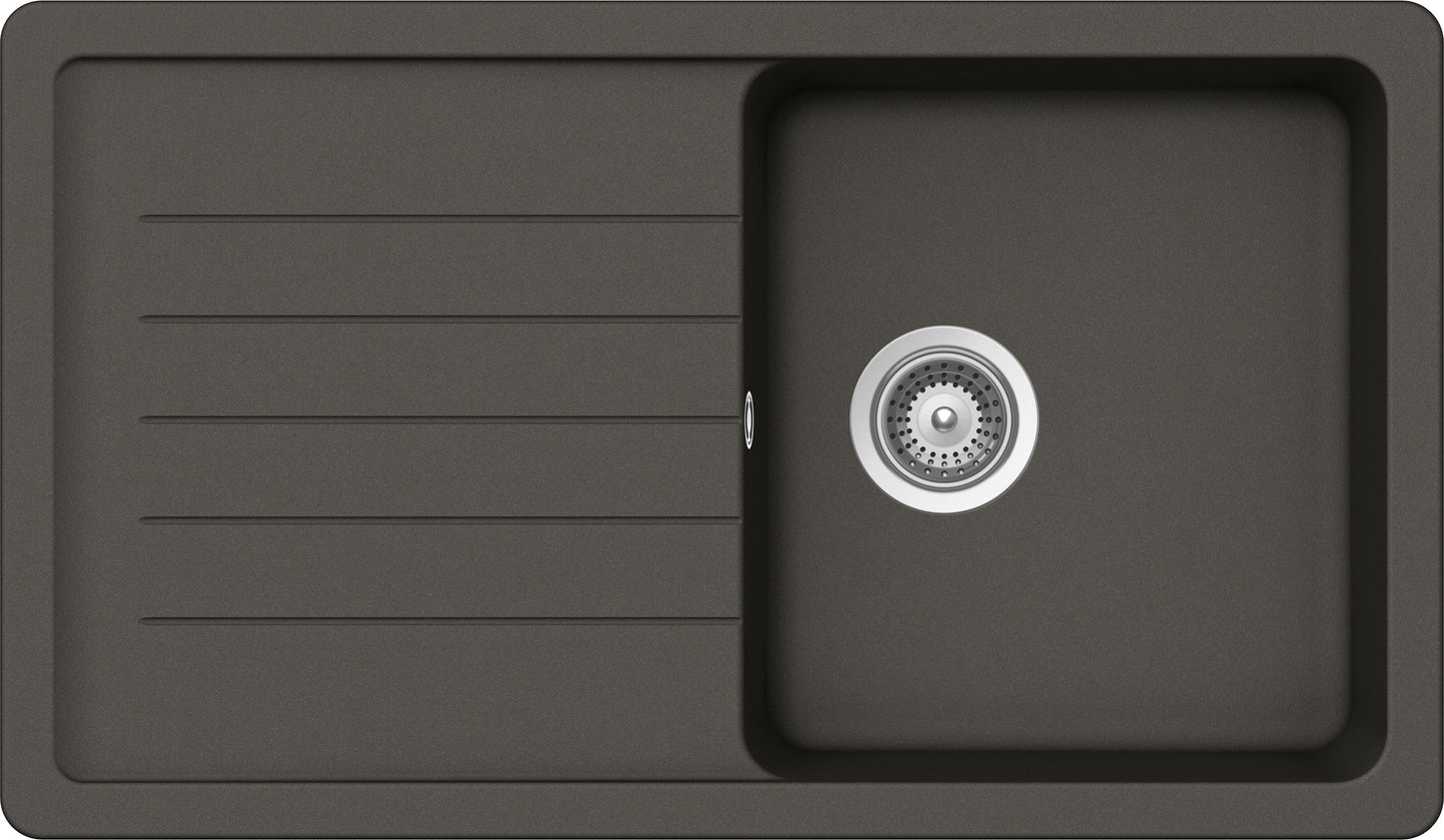 Schock ELED100A43 | 1 VASCA + GOCCIOLATOIO - REVERSIBILE | Cristalite | 860X500 | ASPHALT | Base 50 