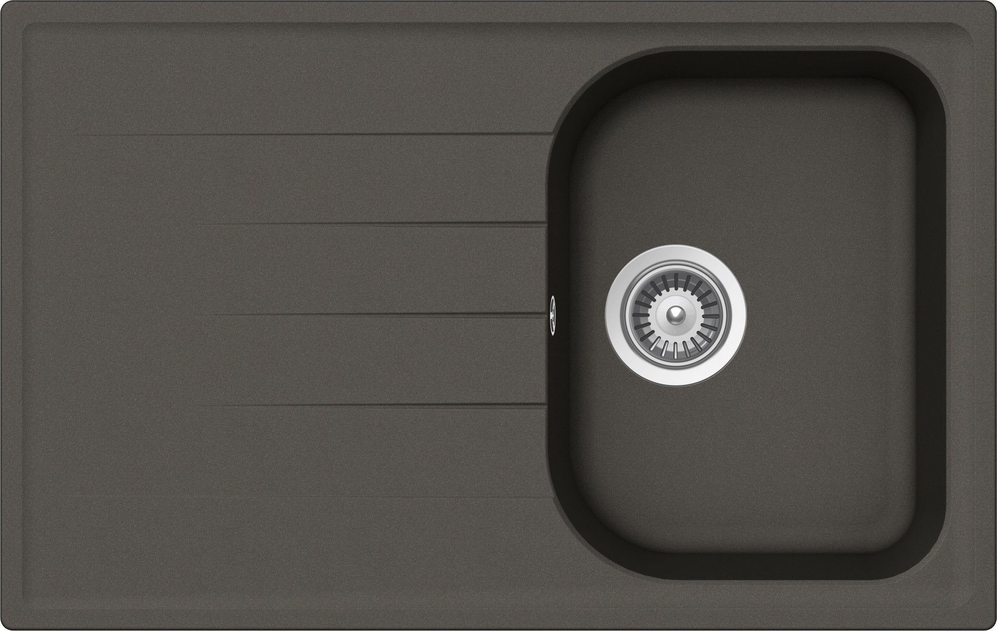 Schock LITD100SA43 | 1 VASCA + GOCCIOLATOIO - REVERSIBILE | Cristalite | 790x500 | ASPHALT | Base 45