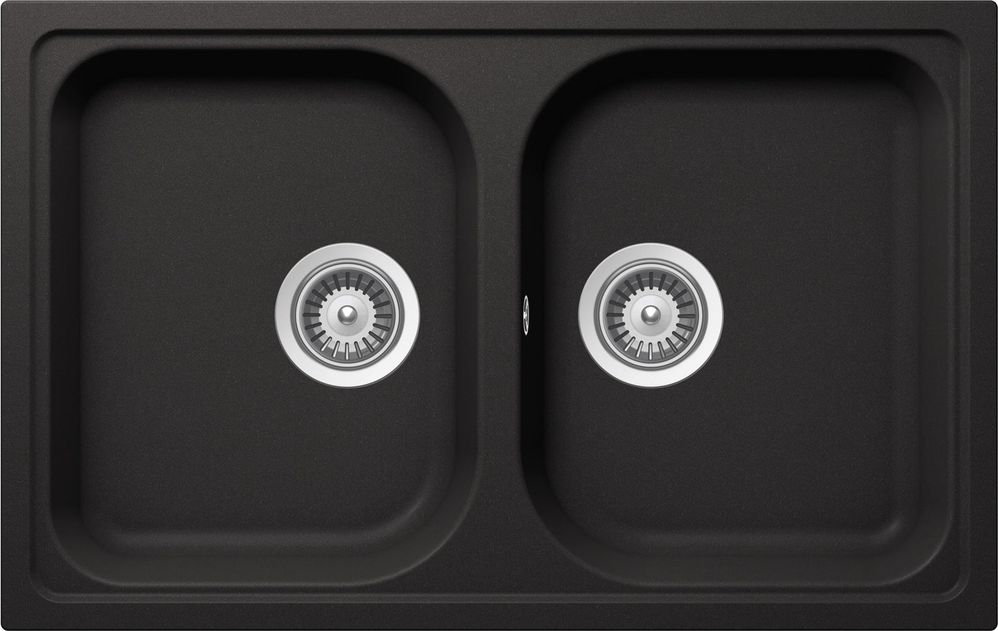 Schock LITN200SA13N | 2 VASCHE | Cristalite | 790x500 | NERO ASSOLUTO | Base 80 | LAVELLI CRISTALITE