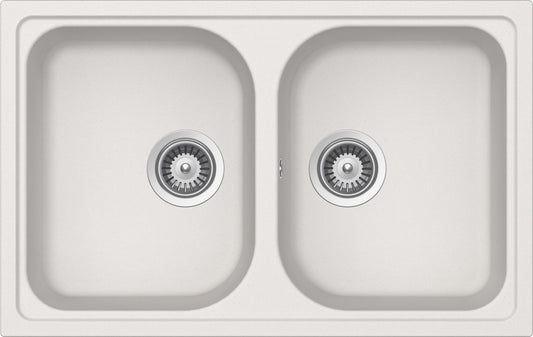 Schock LITN200SA16N | 2 VASCHE | Cristalite | 790x500 | NEW ALUMINA | Base 80 | LAVELLI CRISTALITE