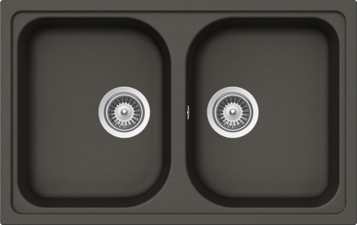Schock LITN200SA43N | 2 VASCHE | Cristalite | 790x500 | ASPHALT | Base 80 | LAVELLI CRISTALITE