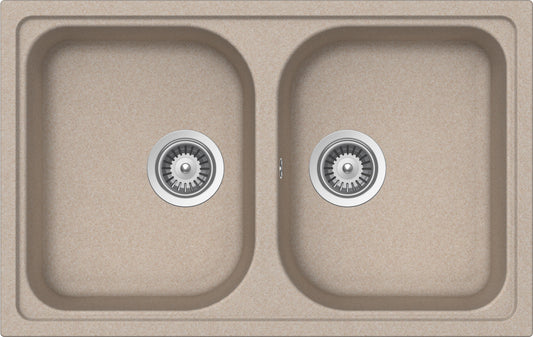 Schock LITN200SA58N | 2 VASCHE | Cristalite | 790x500 | AVENA | Base 80 | LAVELLI CRISTALITE