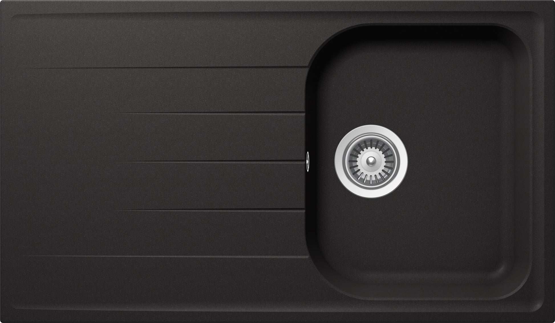 Schock LITD100A13N | 1 VASCA + GOCCIOLATOIO - REVERSIBILE | Cristalite | 860x500 | NERO ASSOLUTO | B