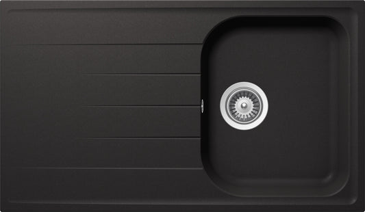 Schock LITD100A13N | 1 VASCA + GOCCIOLATOIO - REVERSIBILE | Cristalite | 860x500 | NERO ASSOLUTO | B