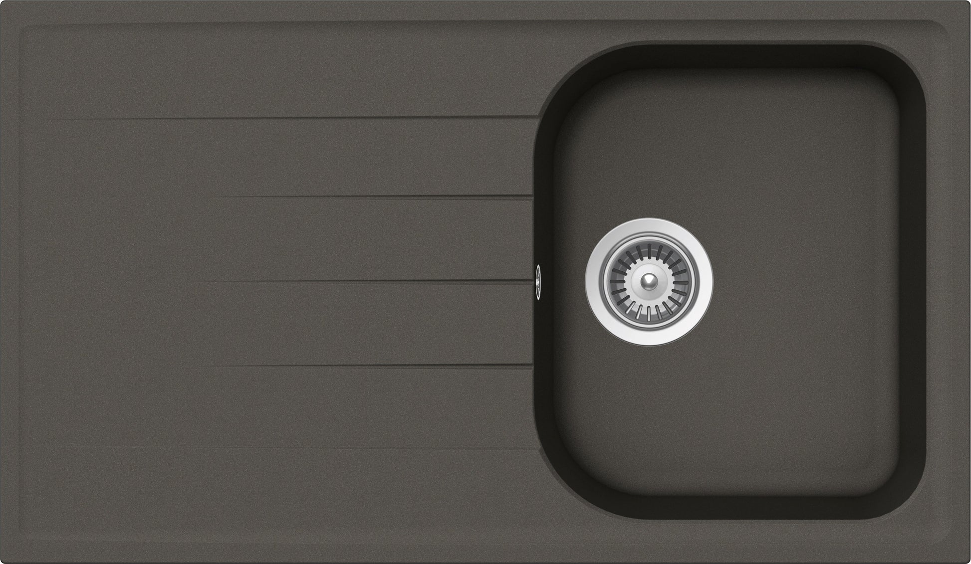 Schock LITD100A43N | 1 VASCA + GOCCIOLATOIO - REVERSIBILE | Cristalite | 860x500 | ASPHALT | Base 40