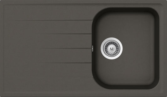 Schock LITD100A43N | 1 VASCA + GOCCIOLATOIO - REVERSIBILE | Cristalite | 860x500 | ASPHALT | Base 40