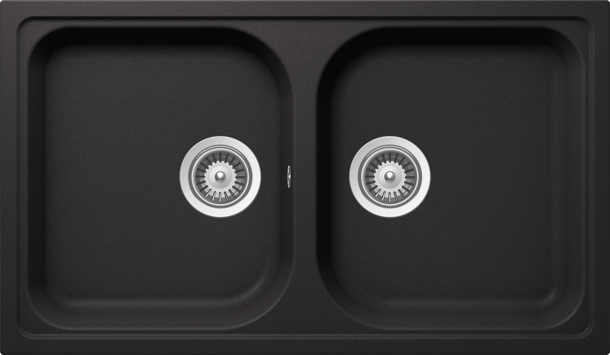 Schock LITN200A13N | 2 VASCHE | Cristalite | 860x500 | NERO ASSOLUTO | Base 90 | LAVELLI CRISTALITE