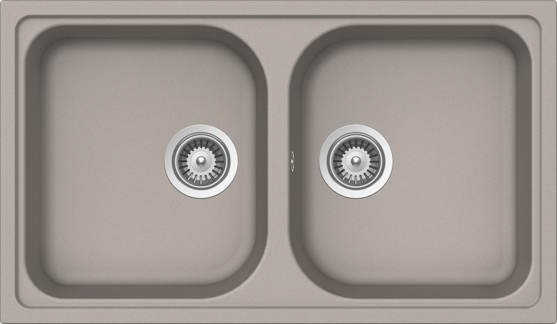 Schock LITN200A42N | 2 VASCHE | Cristalite | 860x500 | GRIGIO TORTORA | Base 90 | LAVELLI CRISTALITE