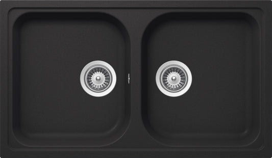 Schock LITN200A51N | 2 VASCHE | Cristalite | 860x500 | ANTRACITE | Base 90 | LAVELLI CRISTALITE