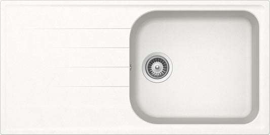 Schock LITD100LA01N | 1 VASCA LARGE + GOCCIOLATOIO - REVERSIBILE | Cristalite | 1000X500 | BIANCO AS