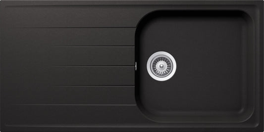 Schock LITD100LA13N | 1 VASCA LARGE + GOCCIOLATOIO - REVERSIBILE | Cristalite | 1000X500 | NERO ASSO