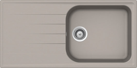 Schock LITD100LA42N | 1 VASCA LARGE + GOCCIOLATOIO - REVERSIBILE | Cristalite | 1000X500 | GRIGIO TO