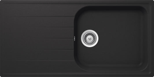 Schock LITD100LA51N | 1 VASCA LARGE + GOCCIOLATOIO - REVERSIBILE | Cristalite | 1000X500 | ANTRACITE