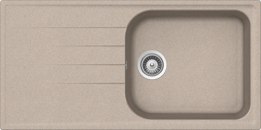 Schock LITD100LA58N | 1 VASCA LARGE + GOCCIOLATOIO - REVERSIBILE | Cristalite | 1000X500 | AVENA | B