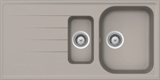 Schock LITD150A42N | 1 + 1/2 VASCA + GOCCIOLATOIO - REVERSIBILE | Cristalite | 1000x500 | GRIGIO TOR