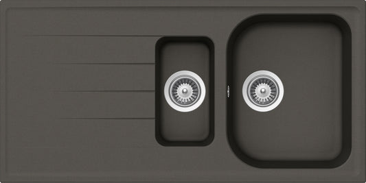 Schock LITD150A43N | 1 + 1/2 VASCA + GOCCIOLATOIO - REVERSIBILE | Cristalite | 1000x500 | ASPHALT | 