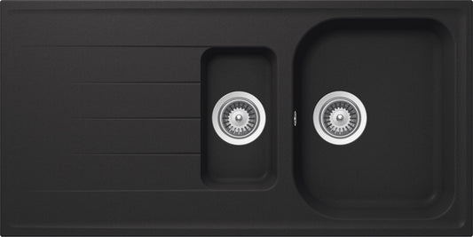 Schock LITD150A51N | 1 + 1/2 VASCA + GOCCIOLATOIO - REVERSIBILE | Cristalite | 1000x500 | ANTRACITE 