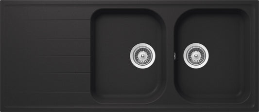Schock LITD200A51N | 2 VASCHE + GOCCIOLATOIO - REVERSIBILE | Cristalite | 1160x500 | ANTRACITE | Bas