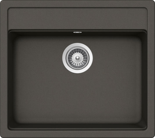 Schock NEMN100043 | 1 VASCA - BINARIO INTEGRATO PER ACCESSORI | Cristalite | 570x510 | ASPHALT | Bas