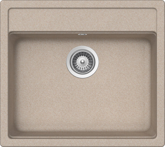 Schock NEMN100058 | 1 VASCA - BINARIO INTEGRATO PER ACCESSORI | Cristalite | 570x510 | AVENA | Base 