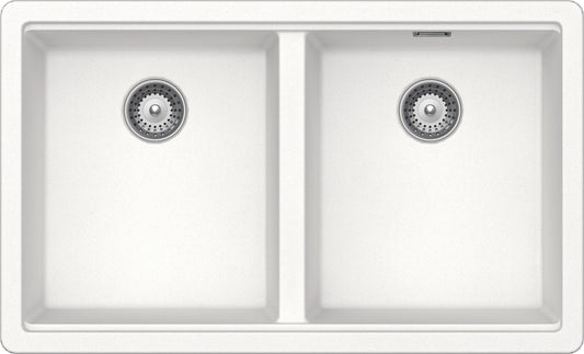 Schock BYKN200A01 | 2 VASCHE - BINARIO INTEGRATO PER ACCESSORI | Cristalite | 750X456  | BIANCO ASSO