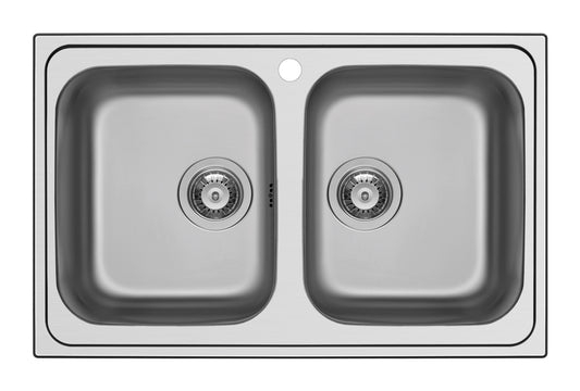 Schock MASTN200S | 2 VASCHE  - BORDO SEMIFILO - FAST FIX GUARNIZIONE GIA' INSTALLATA  | Acciaio Inox