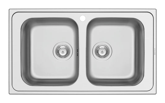 Schock MASTN200 | 2 VASCHE - BORDO SEMIFILO - FAST FIX GUARNIZIONE GIA' INSTALLATA  | Acciaio Inox 3
