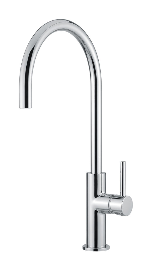 Schock SXSLIM80 | MISCELATORE CANNA SLIM ALTA CURVATA  | OTTONE |  | CROMATO | Base  | MISCELATORI D