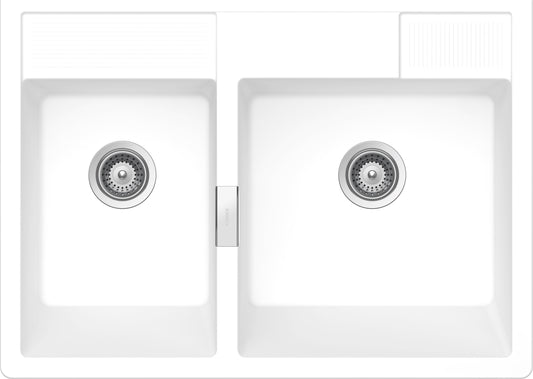 Schock KALM175G74 | 2 VASCHE - DA APPOGGIO - SALTARELLO E PUNTA A TAZZA DI SERIE  | Cristadur Green 