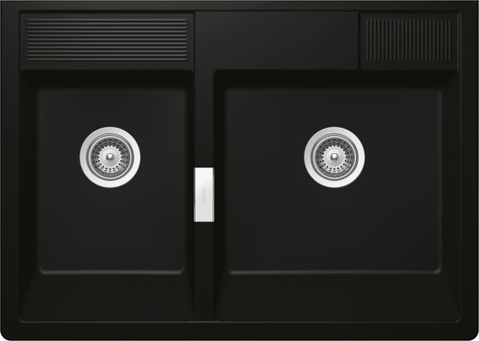 Schock KALM175G75 | 2 VASCHE - DA APPOGGIO - SALTARELLO E PUNTA A TAZZA DI SERIE  | Cristadur Green 