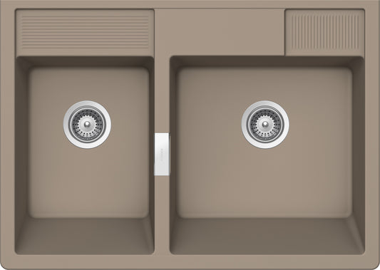 Schock KALM175G76 | 2 VASCHE - DA APPOGGIO - SALTARELLO E PUNTA A TAZZA DI SERIE  | Cristadur Green 