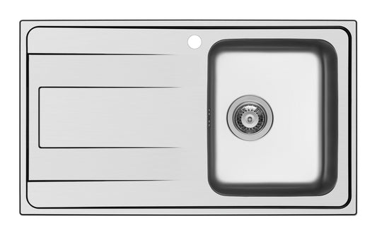 Schock WAVD100DX | 1 VASCA + GOCCIOLATOIO - BORDO SEMIFILO - FAST FIX, GUARNIZIONE GIA' INSTALLATA  