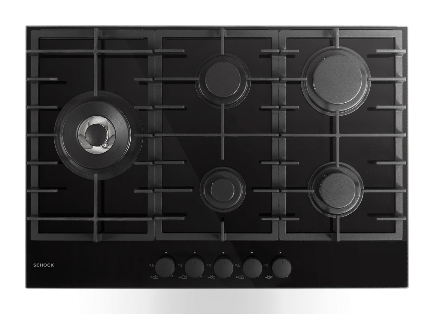 Schock SVC85THBK | IN CRISTALLO - 5 FUOCHI GAS - TRIPLA CORONA LAT. 3,8 Kw_ACCENSIONE - VALVOLE DI S