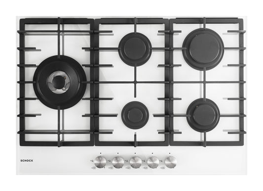 Schock SVC85THWH | IN CRISTALLO - 5 FUOCHI GAS - TRIPLA CORONA LAT. 3,8 Kw_ACCENSIONE - VALVOLE DI S