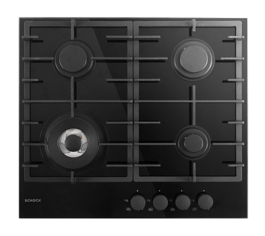 Schock SVC64THBK | IN CRISTALLO - 4 FUOCHI GAS - TRIPLA CORONA 3,8 Kw_ACCENSIONE - VALVOLE DI SICURE