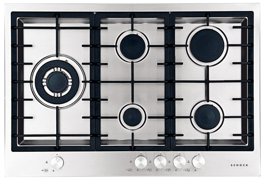 Schock STF855HIX | A FILO/SOPRATOP - SPESSORE 1 mm - 5 FUOCHI GAS - TRIPLA CORONA 3,5 Kw - ACCENSION